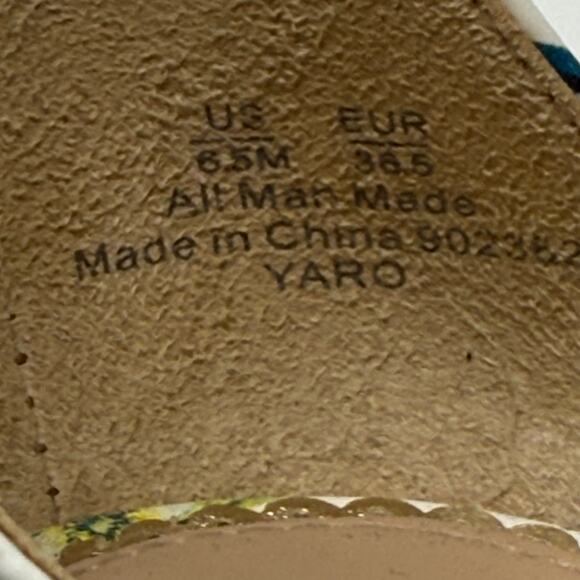 Sam Edelman Yaro Floral Block Heel Sandals Women’s 6.5 Ankle Strap Heels - Picture 8 of 11